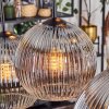 Koyoto Hanglamp, Kogellampje, Hanglamp Duidelijk, Rookkleurig, 6-lichts