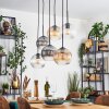 Koyoto Hanglamp, Kogellampje, Hanglamp Amber, Duidelijk, Rookkleurig, 6-lichts