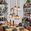 Koyoto Hanglamp, Kogellampje, Hanglamp Amber, Duidelijk, Rookkleurig, 6-lichts
