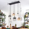 Koyoto Hanglamp, Kogellampje, Hanglamp Amber, Duidelijk, Rookkleurig, 6-lichts