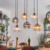 Koyoto Hanglamp, Kogellampje, Hanglamp Amber, Duidelijk, Rookkleurig, 6-lichts