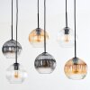 Koyoto Hanglamp, Kogellampje, Hanglamp Amber, Duidelijk, Rookkleurig, 6-lichts