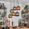 Koyoto Hanglamp, Kogellampje, Hanglamp Blauw, Groen, Koperkleurig, 6-lichts