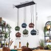 Koyoto Hanglamp, Kogellampje, Hanglamp Blauw, Groen, Koperkleurig, 6-lichts