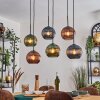Koyoto Hanglamp, Kogellampje, Hanglamp Blauw, Groen, Koperkleurig, 6-lichts