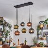 Koyoto Hanglamp, Kogellampje, Hanglamp Blauw, Groen, Koperkleurig, 6-lichts