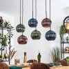 Koyoto Hanglamp, Kogellampje, Hanglamp Blauw, Groen, Koperkleurig, 6-lichts