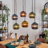Koyoto Hanglamp, Kogellampje, Hanglamp Blauw, Goud, Groen, Koperkleurig, 6-lichts
