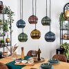 Koyoto Hanglamp, Kogellampje, Hanglamp Blauw, Goud, Groen, Koperkleurig, 6-lichts