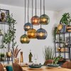 Koyoto Hanglamp, Kogellampje, Hanglamp Blauw, Goud, Groen, Koperkleurig, 6-lichts