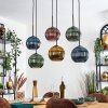 Koyoto Hanglamp, Kogellampje, Hanglamp Blauw, Goud, Groen, Koperkleurig, 6-lichts