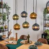 Koyoto Hanglamp, Kogellampje, Hanglamp Blauw, Goud, Groen, 6-lichts