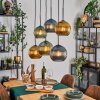 Koyoto Hanglamp, Kogellampje, Hanglamp Blauw, Goud, Groen, 6-lichts