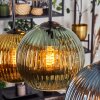 Koyoto Hanglamp, Kogellampje, Hanglamp Blauw, Goud, Groen, 6-lichts