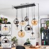 Gastor Hanglamp, Kogellampje, Hanglamp Amber, Chroom, Duidelijk, Rookkleurig, 8-lichts