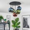 Koyoto Plafondlamp, Kogellampje 45 cm Blauw, Groen, Koperkleurig, 5-lichts