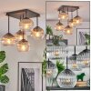 Koyoto Plafondlamp, Kogellampje 37 cm Duidelijk, Rookkleurig, 5-lichts