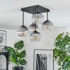 Koyoto Plafondlamp, Kogellampje 37 cm Duidelijk, Rookkleurig, 5-lichts