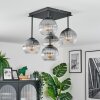Koyoto Plafondlamp, Kogellampje 37 cm Duidelijk, Rookkleurig, 5-lichts