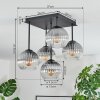 Koyoto Plafondlamp, Kogellampje 37 cm Duidelijk, Rookkleurig, 5-lichts