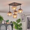 Koyoto Plafondlamp, Kogellampje 37 cm Duidelijk, Rookkleurig, 5-lichts