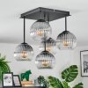 Koyoto Plafondlamp, Kogellampje 37 cm Duidelijk, Rookkleurig, 5-lichts
