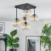 Koyoto Plafondlamp, Kogellampje 37 cm Amber, Duidelijk, 5-lichts