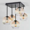 Koyoto Plafondlamp, Kogellampje 37 cm Amber, Duidelijk, 5-lichts