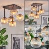 Koyoto Plafondlamp, Kogellampje 37 cm Amber, Duidelijk, Rookkleurig, 5-lichts