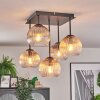 Koyoto Plafondlamp, Kogellampje 37 cm Amber, Duidelijk, Rookkleurig, 5-lichts