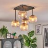 Koyoto Plafondlamp, Kogellampje 37 cm Amber, Duidelijk, Rookkleurig, 5-lichts