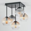 Koyoto Plafondlamp, Kogellampje 37 cm Amber, Duidelijk, Rookkleurig, 5-lichts