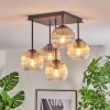 Koyoto Plafondlamp, Kogellampje 37 cm Amber, Duidelijk, Rookkleurig, 5-lichts