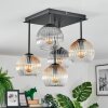 Koyoto Plafondlamp, Kogellampje 37 cm Amber, Duidelijk, Rookkleurig, 5-lichts
