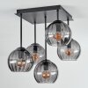 Koyoto Plafondlamp, Kogellampje 37 cm Rookkleurig, 5-lichts