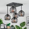 Koyoto Plafondlamp, Kogellampje 37 cm Rookkleurig, 5-lichts