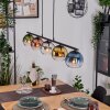 Koyoto Hanglamp, Kogellampje, Hanglamp Blauw, Chroom, Goud, Groen, Duidelijk, Koperkleurig, Rookkleurig, 5-lichts