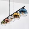 Koyoto Hanglamp, Kogellampje, Hanglamp Blauw, Chroom, Goud, Groen, Duidelijk, Koperkleurig, Rookkleurig, 5-lichts
