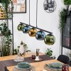 Koyoto Hanglamp, Kogellampje, Hanglamp Blauw, Goud, Groen, 5-lichts