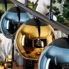 Koyoto Hanglamp, Kogellampje, Hanglamp Blauw, Goud, Groen, 5-lichts