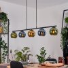 Koyoto Hanglamp, Kogellampje, Hanglamp Blauw, Goud, Groen, 5-lichts