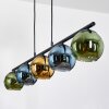 Koyoto Hanglamp, Kogellampje, Hanglamp Blauw, Goud, Groen, 5-lichts