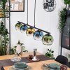 Koyoto Hanglamp, Kogellampje, Hanglamp Blauw, Goud, Groen, Duidelijk, 5-lichts