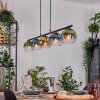 Koyoto Hanglamp, Kogellampje, Hanglamp Blauw, Goud, Groen, Duidelijk, 5-lichts