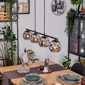 Ripoll Hanglamp, Kogellampje, Hanglamp Rookkleurig, 4-lichts
