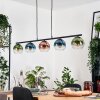Koyoto Hanglamp, Kogellampje, Hanglamp Blauw, Groen, Duidelijk, Koperkleurig, 5-lichts