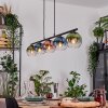 Koyoto Hanglamp, Kogellampje, Hanglamp Blauw, Groen, Duidelijk, Koperkleurig, 5-lichts