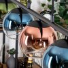 Koyoto Hanglamp, Kogellampje, Hanglamp Blauw, Groen, Duidelijk, Koperkleurig, 5-lichts
