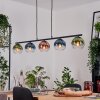 Koyoto Hanglamp, Kogellampje, Hanglamp Blauw, Groen, Duidelijk, Koperkleurig, 5-lichts