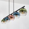 Koyoto Hanglamp, Kogellampje, Hanglamp Blauw, Groen, Duidelijk, Koperkleurig, 5-lichts